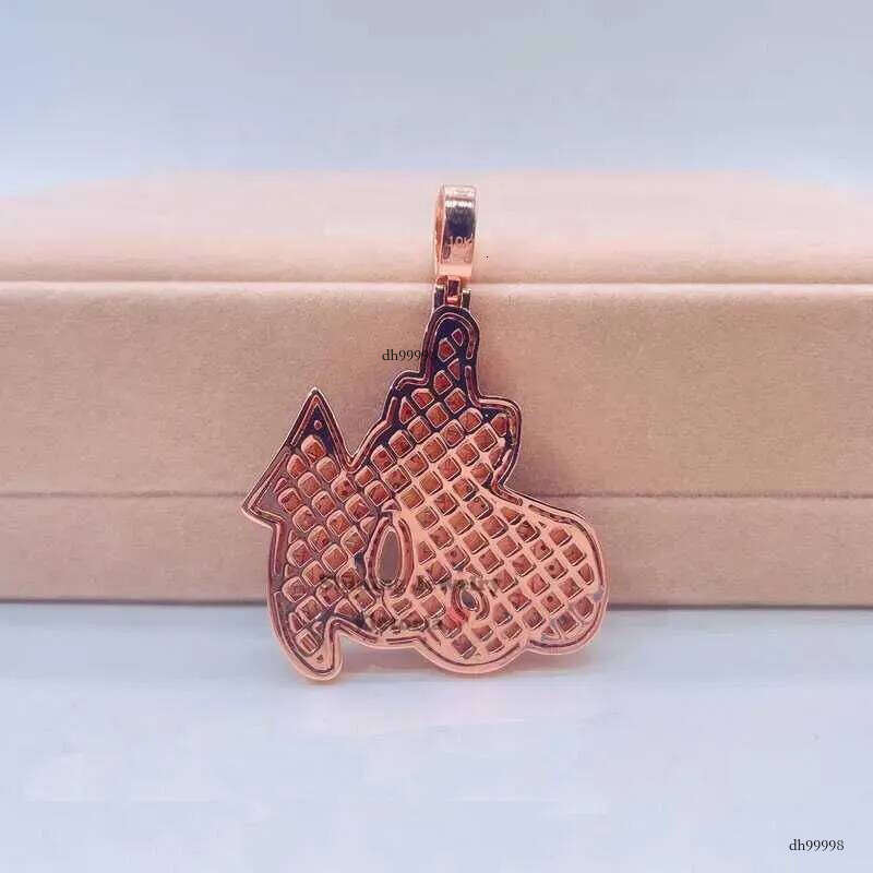 Necklaces 14k Rose Gold Pendant Plated Sterling Sier Hip Hop Men Vvs Moissanite Dia Iced Out Allah Pendan