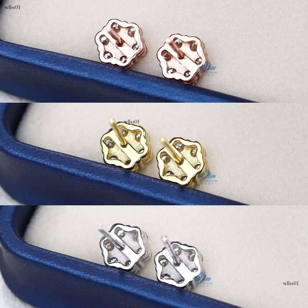 New Trendy Sterling Sier 8mm Flower Stud Earrings Moissanite Cluster Screw Back for Gift Party with GRA Certification