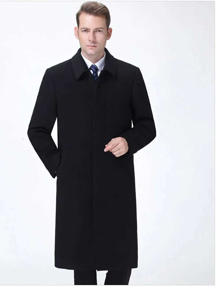 Autumn Winter 85% Cashmere Coat Mens Knee Long Woolen Jacket Business Casual Large Size Clothes Men Clothing Loose Warm Top 6XL XJ250809
