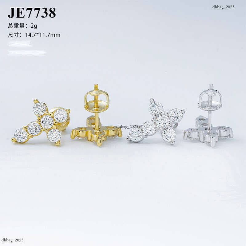 ICED OUT New Moissanite CrosIced Out VVS Gold Plated Bestseller Classic Earrings for Men and Women