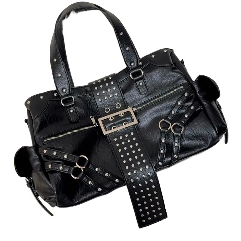 2025 Autumn New Large Capacity Women s Shoulder Bag Punk Style Rivet Fashion Elegant Casual Versatile New Women s Crossbody Bag Autumn New Niche Desig