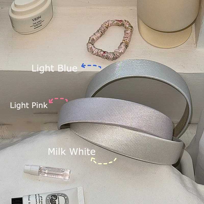 Shiny Glitter Fabric Band Wide Cross Flat Haiands Daily Heaear Sweet Simple Bands Wen Hair Accessories Y250809