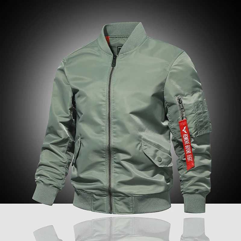 Spring and Autumn New Air Force MA Pilot Jacket Mens Solid Color Baseball Suit Casual Versatile Large Work Cycling Jacket W250809