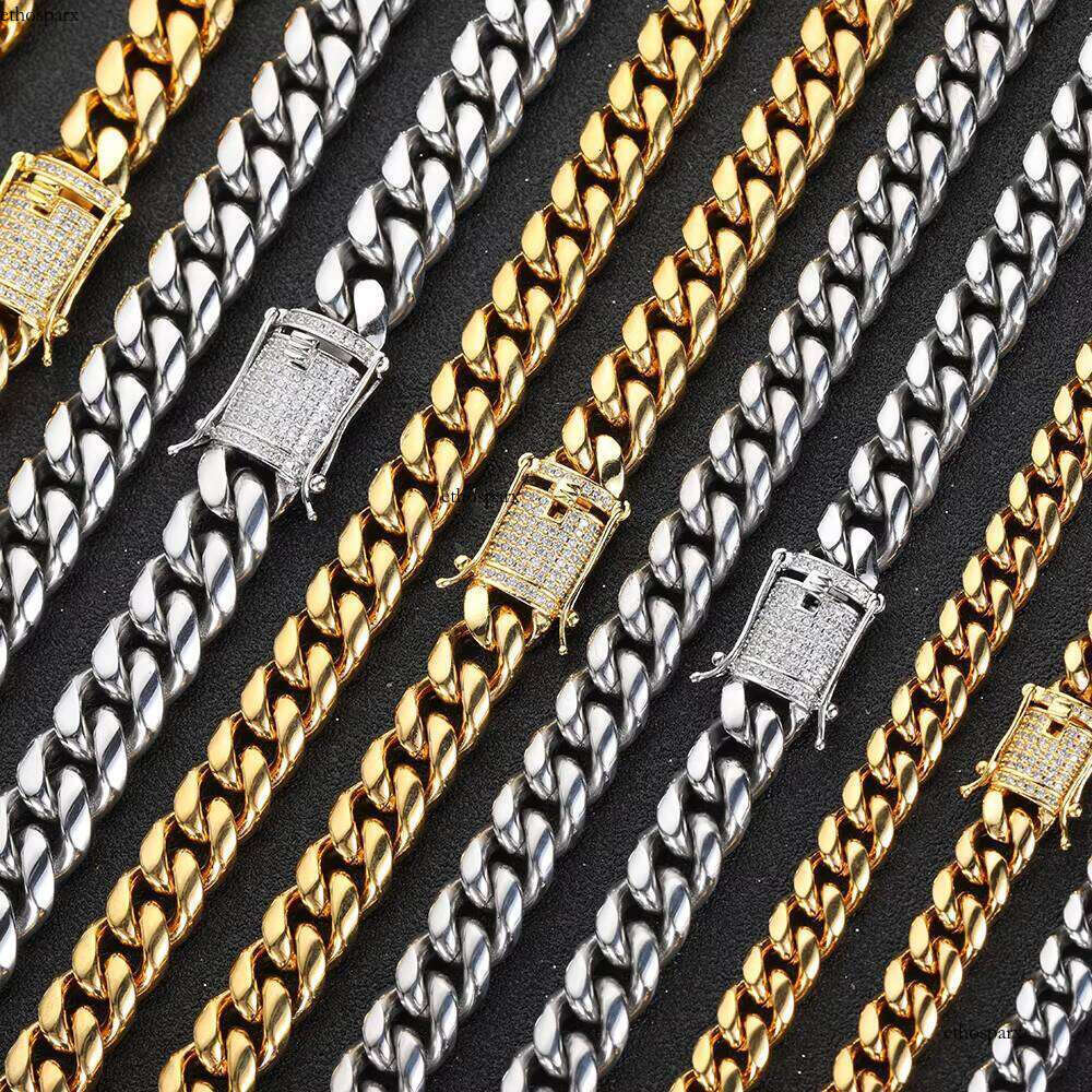 Hip Hop Stainless Steel Men Gold Plated Cuban Link Bracelet