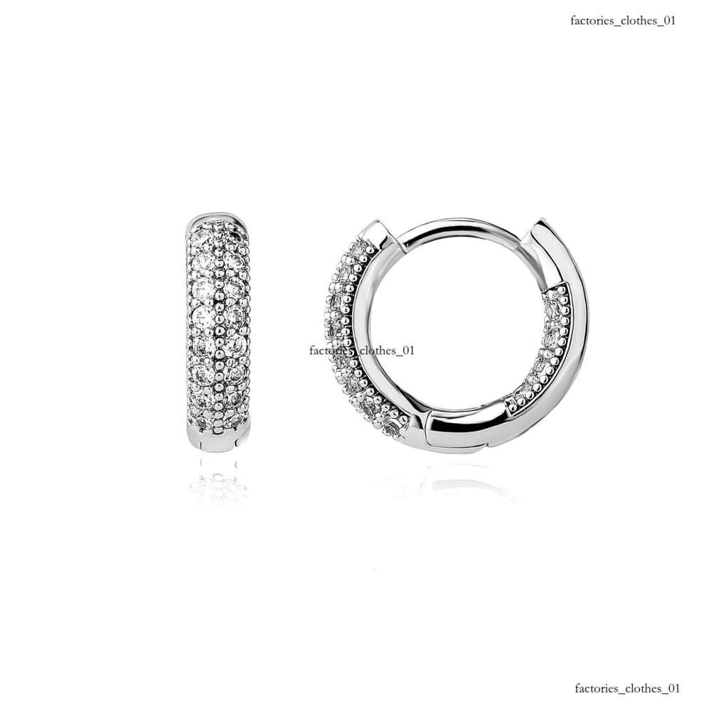 Double Row Zircon Hollow Light Fashion Hip Hop Earrings Exaggerated Personality Ear Jewelry
