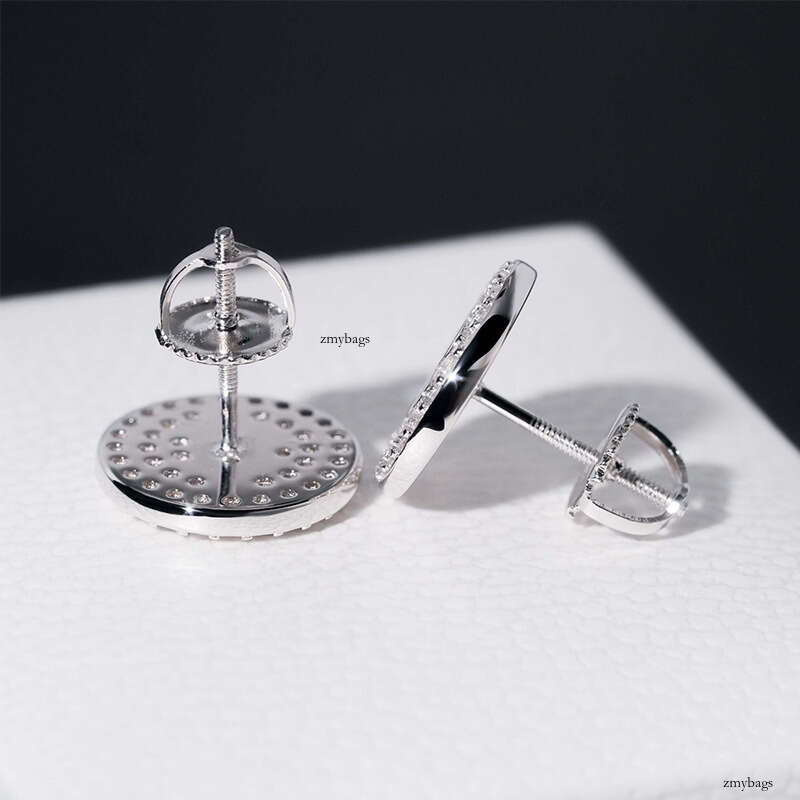 ICED OUT Hip Hop Sier Moissanite Hiphop Trendy Full Dia Electroplated Earrings