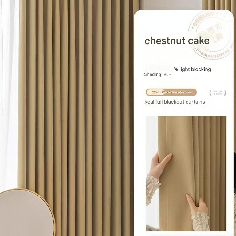 YL-36846 new cotton and linen full blackout curtains bedroom living room bay window thickened sunshade and heat insulation curtain finished product cu