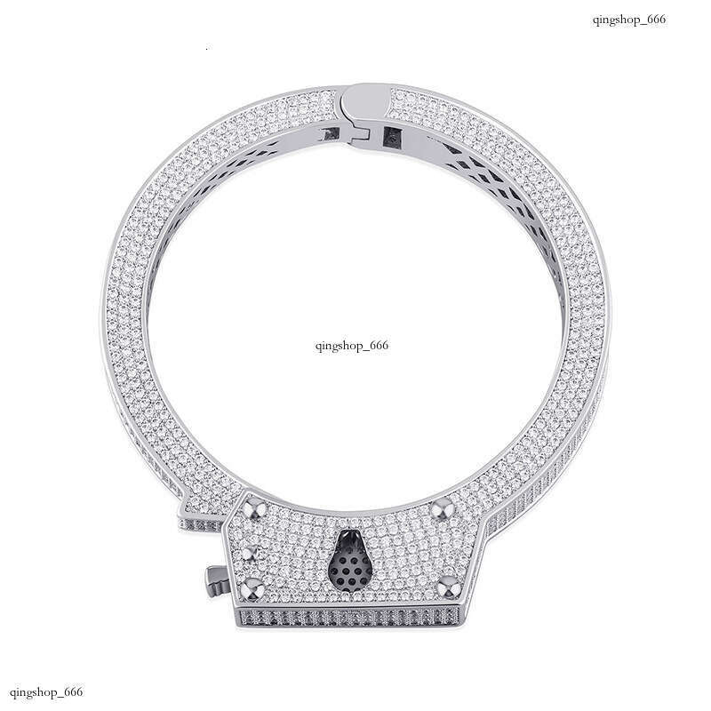 New Style Personality Handcuff Full Zircon Hip Hop Punk Large Bracelet