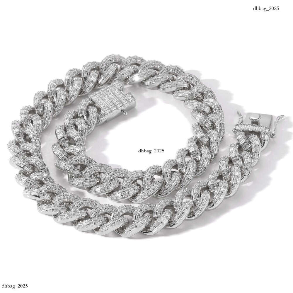 Minimalist INS for Men 16mm Cuban Chain T Cubic Moissanite chain Punk Style Hip-Hop Necklace