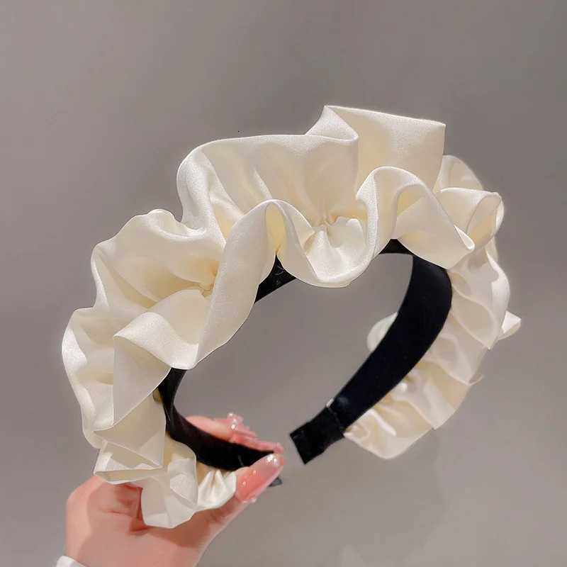 Popar Puffy Ruffled Satin Cloth Hoop for Women Girls Shop Party Band Ins Fem Piece Y250809