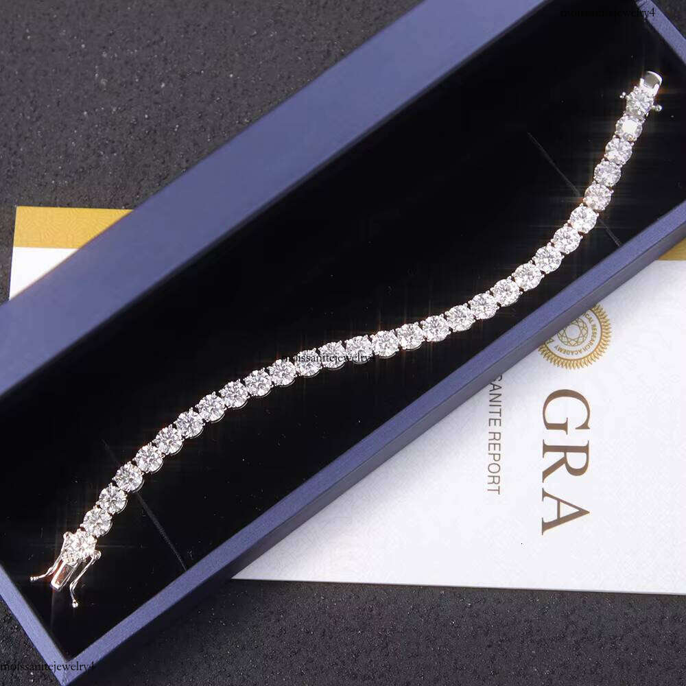 Ice Out Link Dia Sier Gold Plated Fine Jewelry Bracelet VVS Moissanite Tennis Chain for Men Women