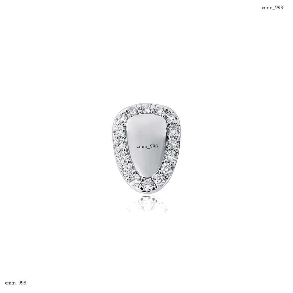 DIY Set Full Dia Sterling Silver Inlaid Zircon Hip Hop Gold Teeth Grillz
