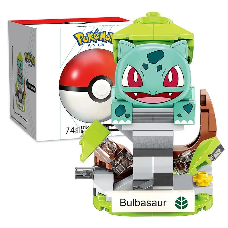 Pokemon Mini Pikachu Claw Crane Building Blocks Charizard Pikachu Squirtle Bulbasaur Anime Peripherals Assembly Model Educational Kid Toy for Gift