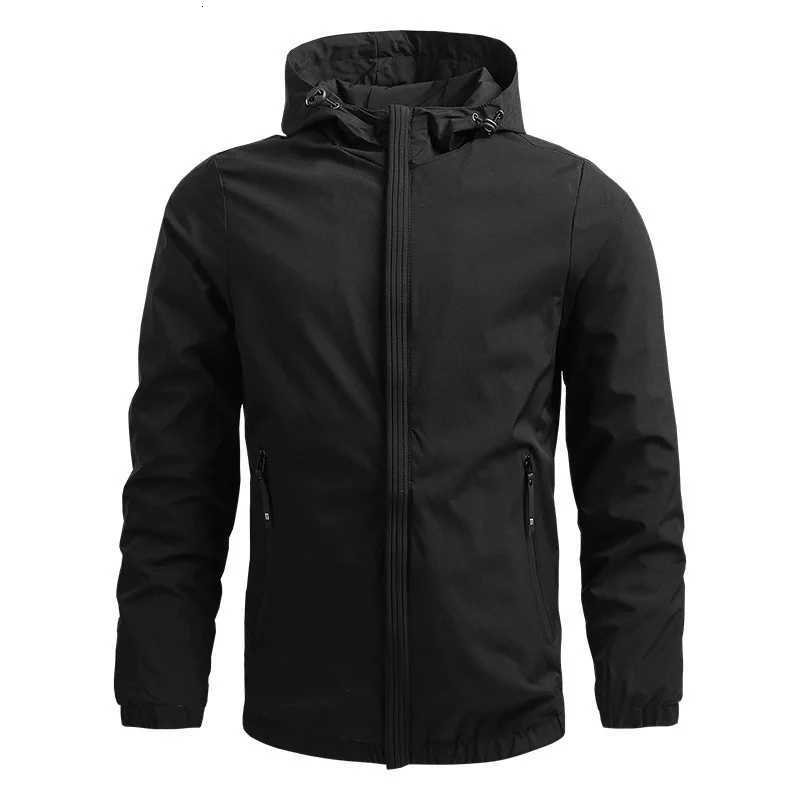 Mens Spring Autumn Hooded Jackets Outdoor Hiking Hunting Fishing Waterproof Hooded Casual Jacket Men Solid Slim Outerwear Coats W250809