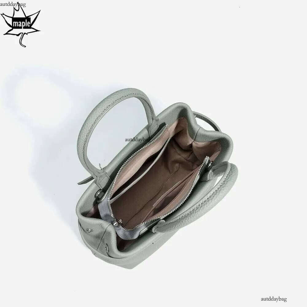 New 2025 Spring Pink Matcha Exquisite And Compact Tote Small Genuine Cow Leather Women Shoulder Crossbody Bag