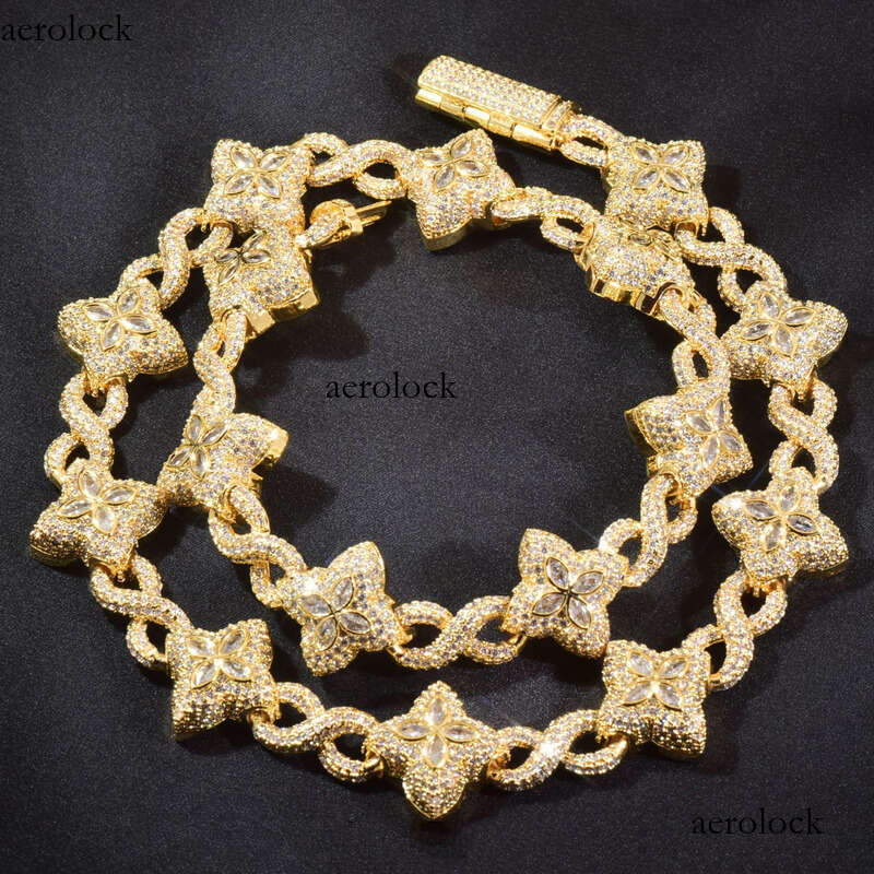 Hip Hop Four-Leaf Clover Figure-Eight Cuban Chain Moissanite chain Men's Necklace High-End Versatile Bracelet Trendy Accessory
