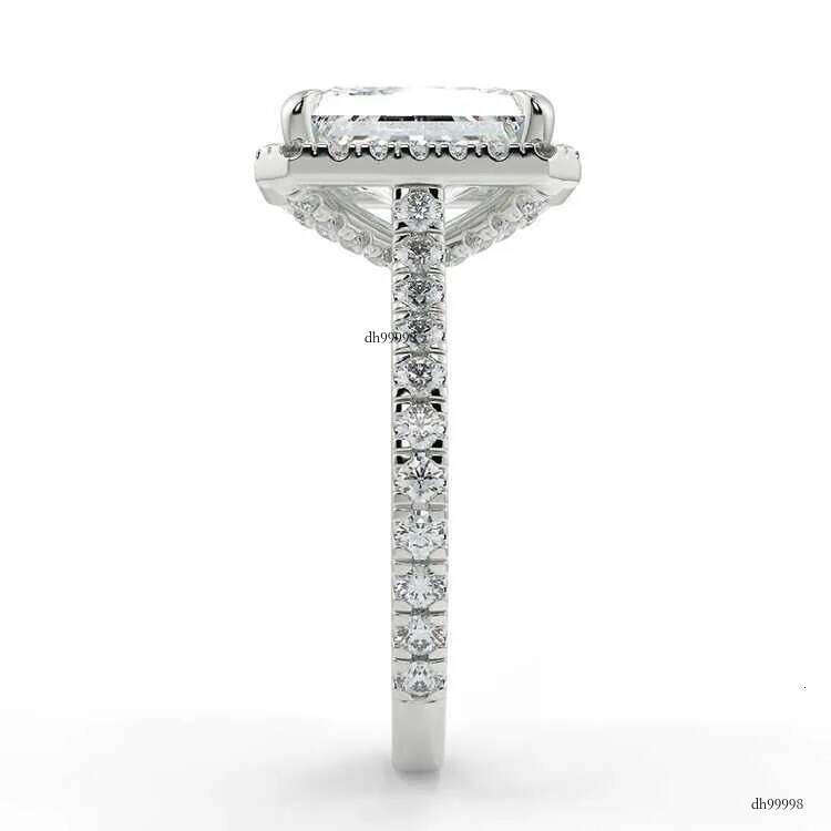 14K Moissanite Radiant Cut Big Dia Ring Gold Wedding Rings for Women