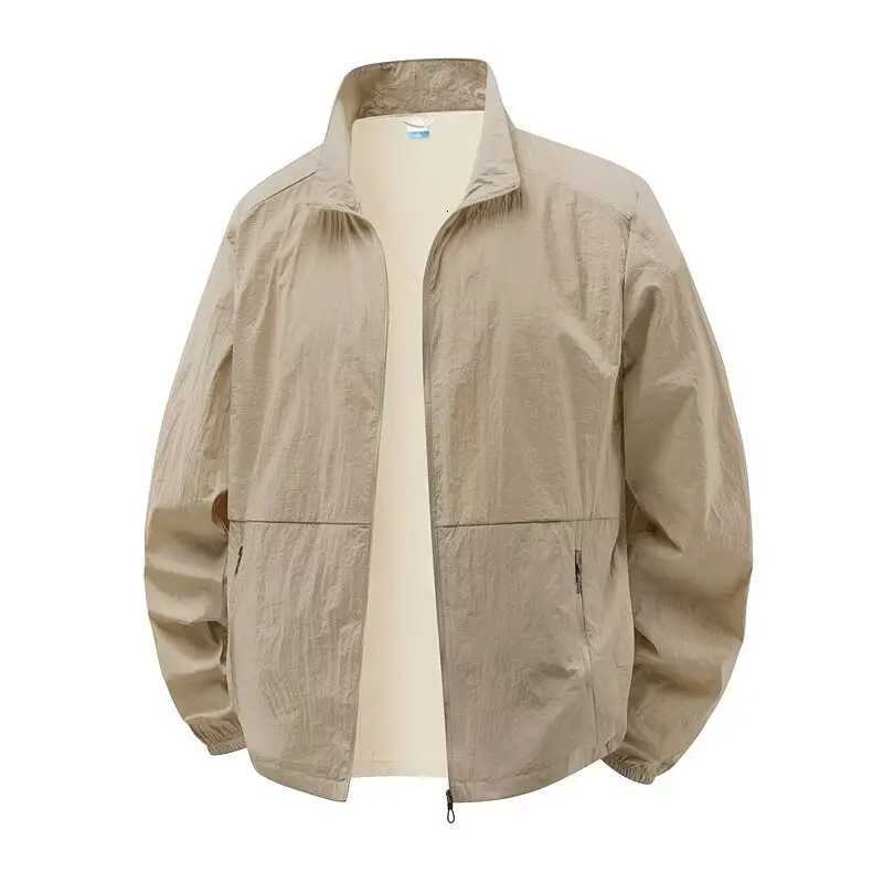 Summer Mens New Fishing Skin Jacket Lightweight and Cool Stand Up Collar Breathable Windbreaker Plus Size Sun Protection Suit W250809