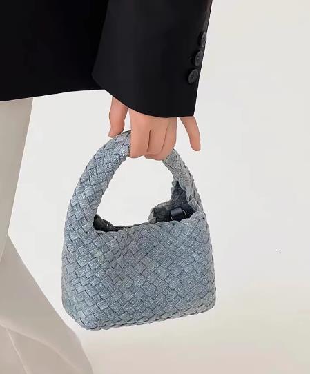 2025 autumn new denim versatile woven handbag niche design large capacity shoulder bag women's crossbody bag designer bag