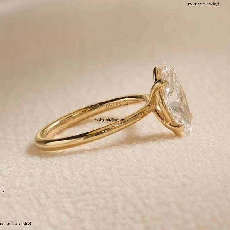 Elegant Jewelry Marquise Cut D-VVS Moissanite Dia 2ct/2.5ct Wedding 14k Yellow Gold Engagement Ring for Women