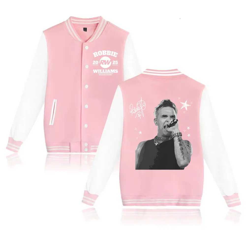 Robbie-Williams Tour 2025 Baseball Uniform Hoodie Jacket Harajuku Baseball Jacket Coat Tops for Fans Gift W250809