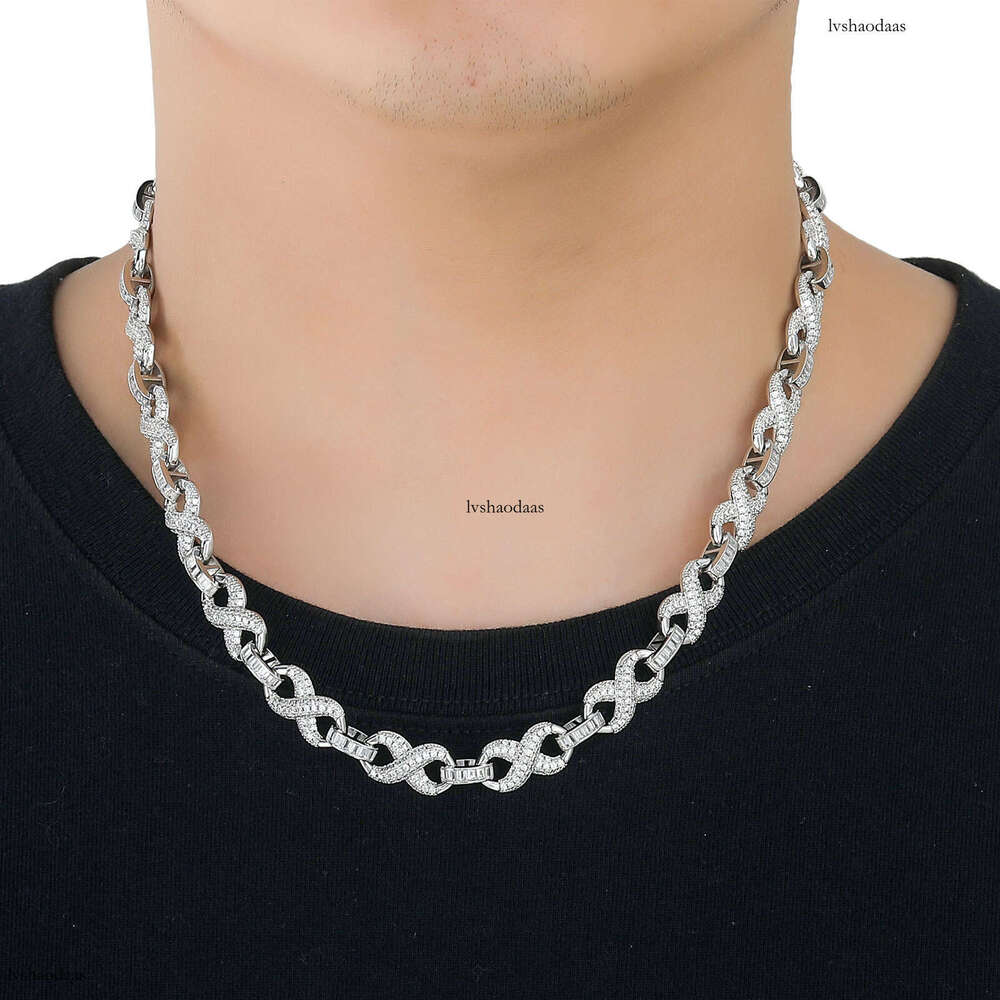Meisa New Hip-Hop Necklace 10mm Wide Figure-8 Infinite Personality Cuban Unisex Niche Clavicle Chain