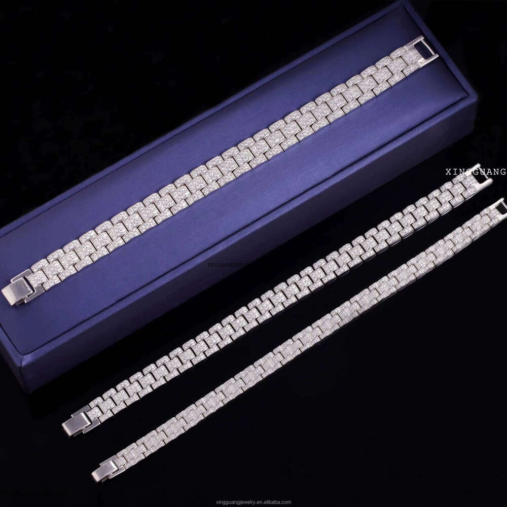New Arrival Bracelets 8mm 10mm 12mm S Sier Ice Out Bling Moissanite Dia White Gold Plated Cuban Men Bracelet