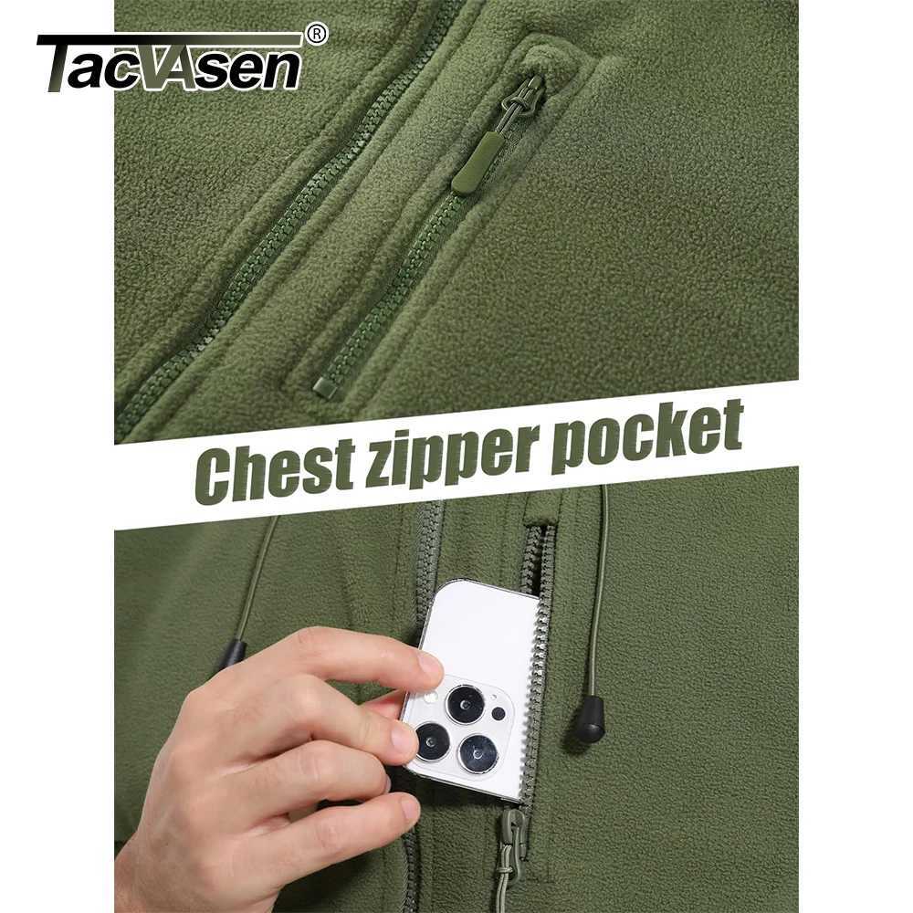TACVASEN Fall Winter Mens Hooded Fleece Jacket Full Zip Up Soft Warmth Windproof Coat for Outdoors Working Hiking Fishing Outerwear W250809