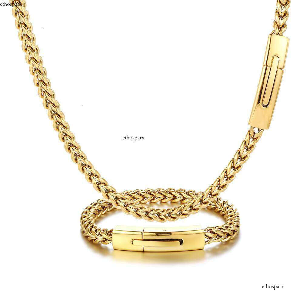 Hip Hop Jewelry Gold Plated Mens Stainless Steel Franco Chain Necklace