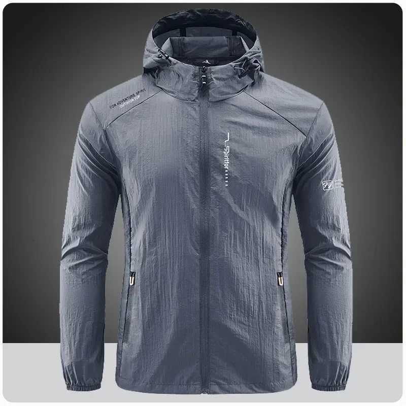 Summer Outdoor Quick Dry Sun-Protective Thin Jacket Men Hiking Fishing Cycling Hooded Gym Sport Windbreaker Ultra Light Coats W250809