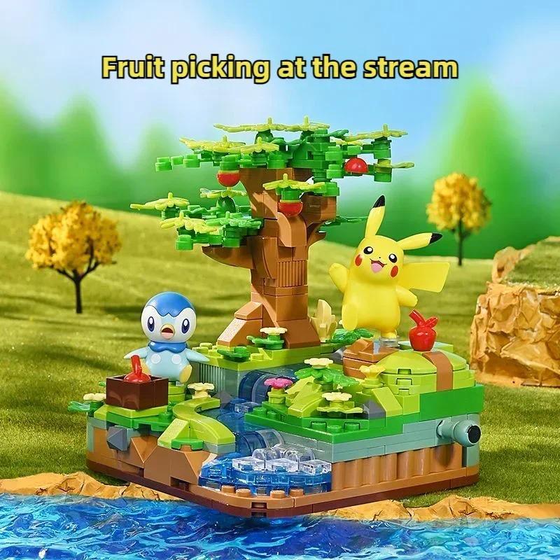 Pokemon Series Building Blocks Pikachu Psyduck Pogaman Cartoon Figure Model Bricks Desktop Ornaments Kids Toys Holiday Gifts