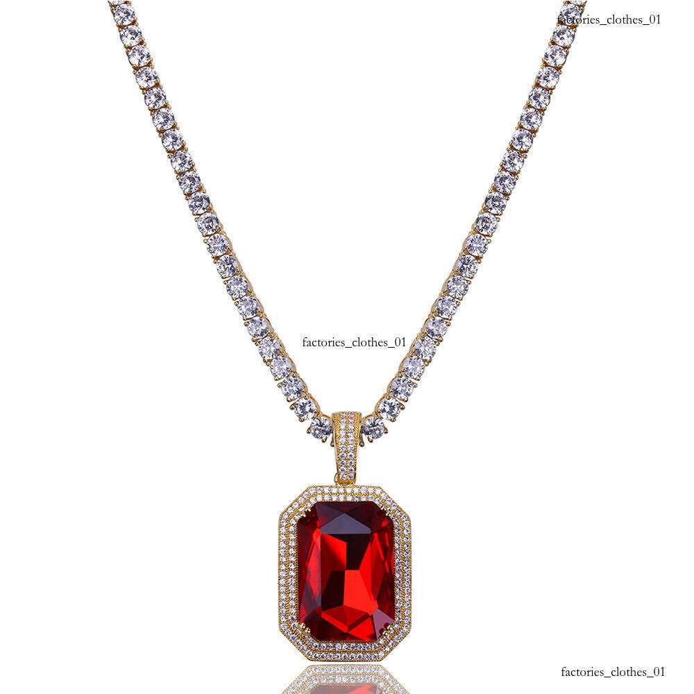 New Micro-Inlaid Pendant Avatar and Red Hip-Hop Necklace Set