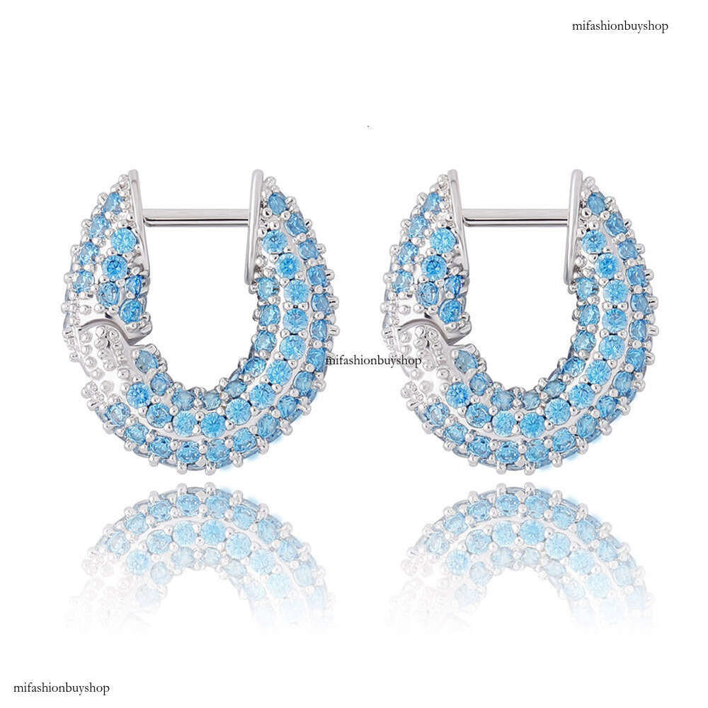 INS Style Full Dia Women's Simple Versatile Earrings Trendy Studs for Women