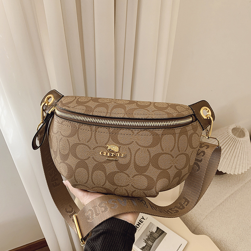 2025 Sophisticated Retro Print Sling Bag for Women, Luxury Wide Strap Convertible Shoulder & Crossbody Purse - Trendy Chest Bag