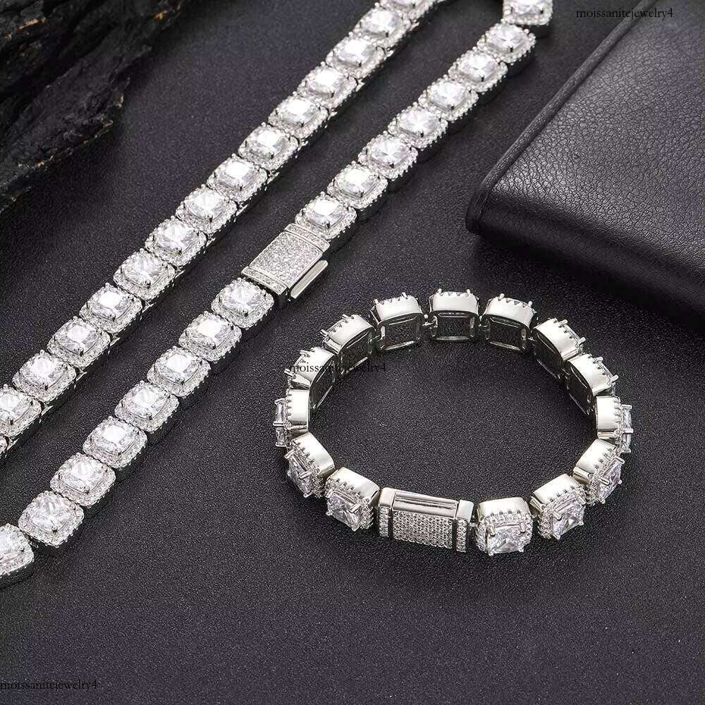 12mm Ice Dia Hip Hop Bracelets 3A Cubic Zirconia Clustered Iced Out Tennis Chain Bracelet