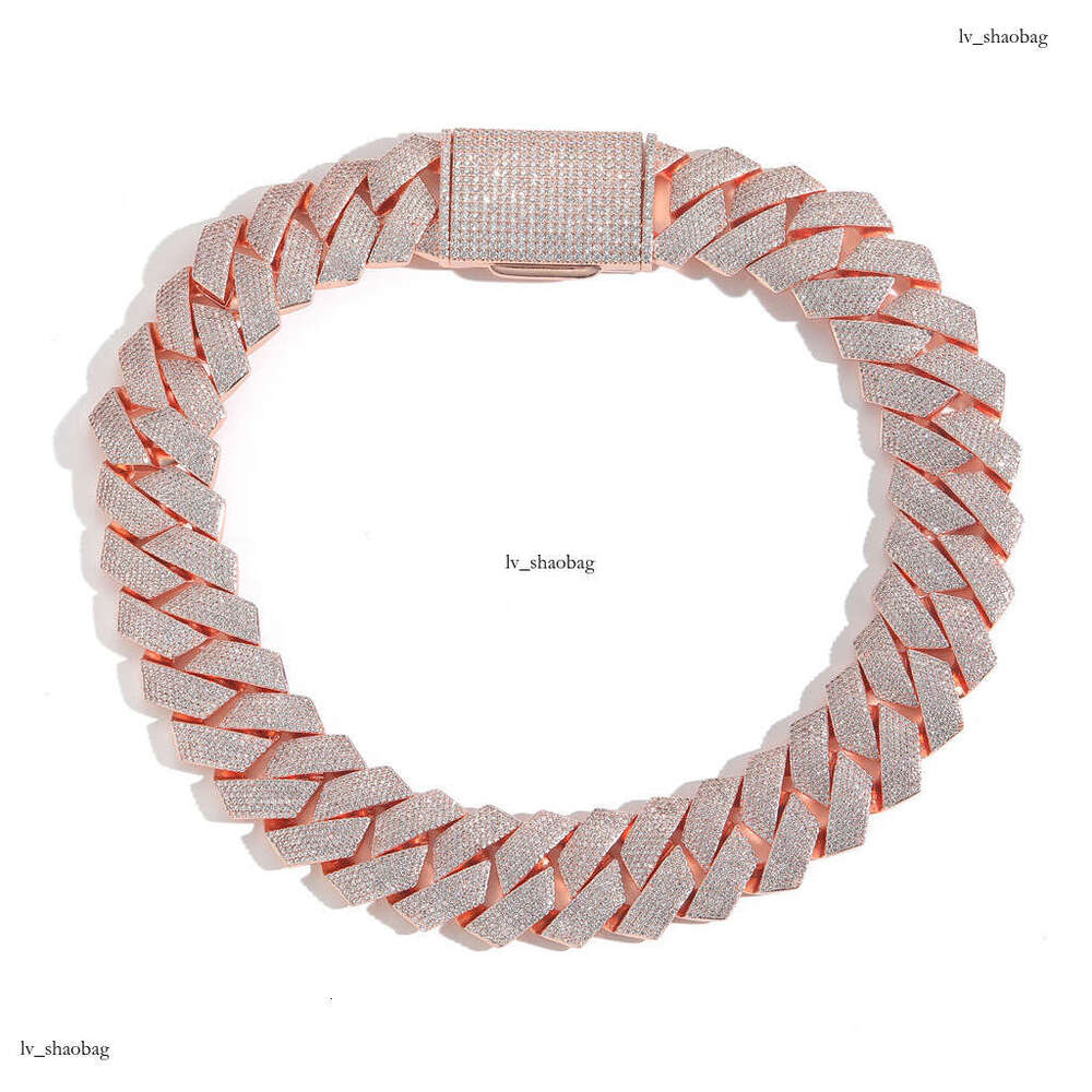 25mm Dia Cuban Chain Dense 6 Rows Moissanite chain Heavy Craft Street Style Personality Men's Hip Hop Necklace