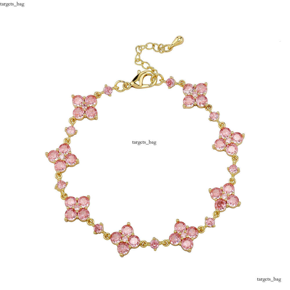 Full Dia Heavy Craft Four-Leaf Clover Bracelet for Women, Light Sparkling Zircon, High-End Niche Bracelet, Hand Jewelry Factory