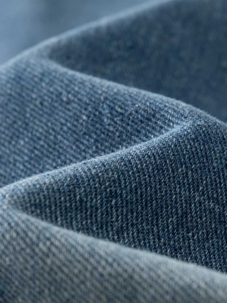 Mens New Chinese Style Gradient Buckle Denim Jacket Trendy Street High-end Handsome Workwear Casual Loose Single-breasted Coats W250809