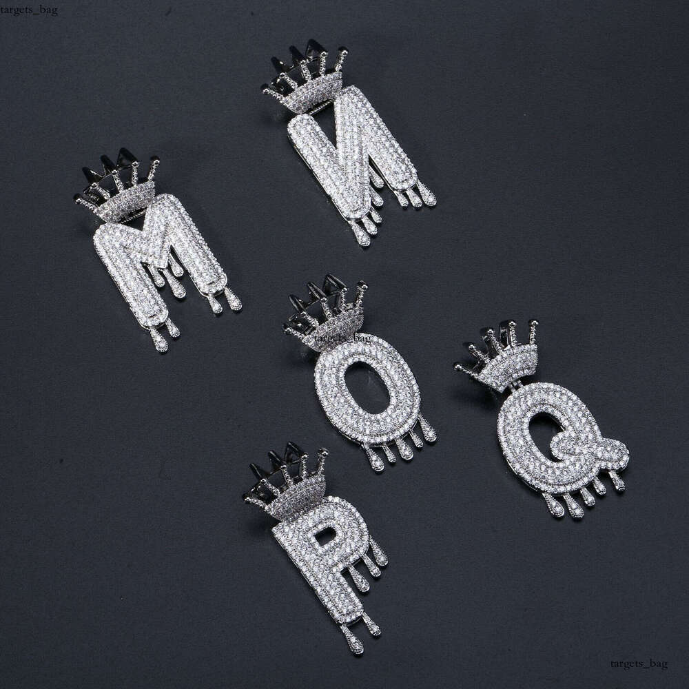 Crown English Letter Hip-Hop Micro-Paved Moissanite chain Trendy Necklace Pendant New Arrival