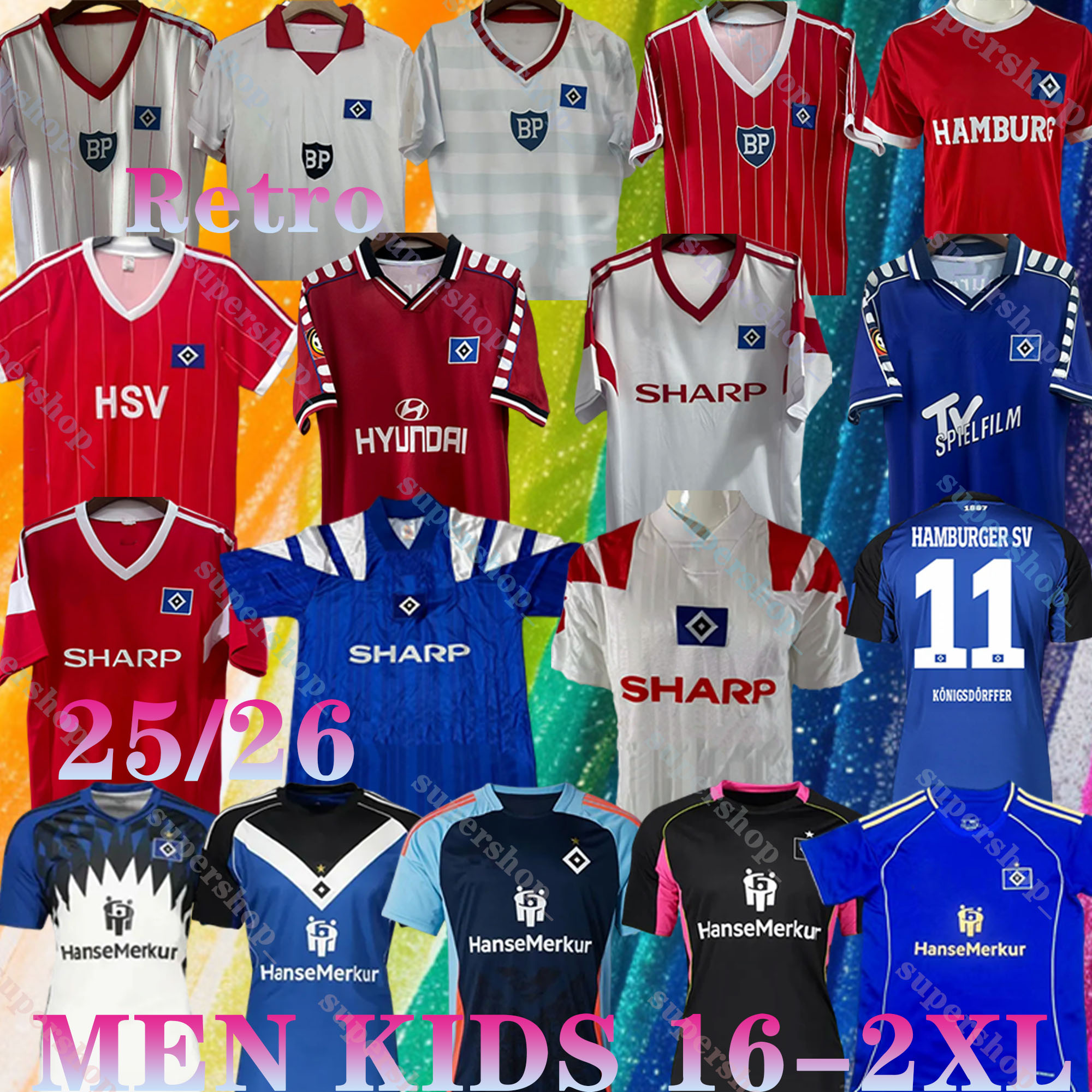 2025 2026 Hamburger SV Soccer Jersey HSV JATTA STANGE GLATZE BENES REIS ONANA Retro 74 75 83 84 88 92 93 DUDZIAK BILBIJA VAGNOMAN KITTEL 25 26 Football Shirt Men kids kit