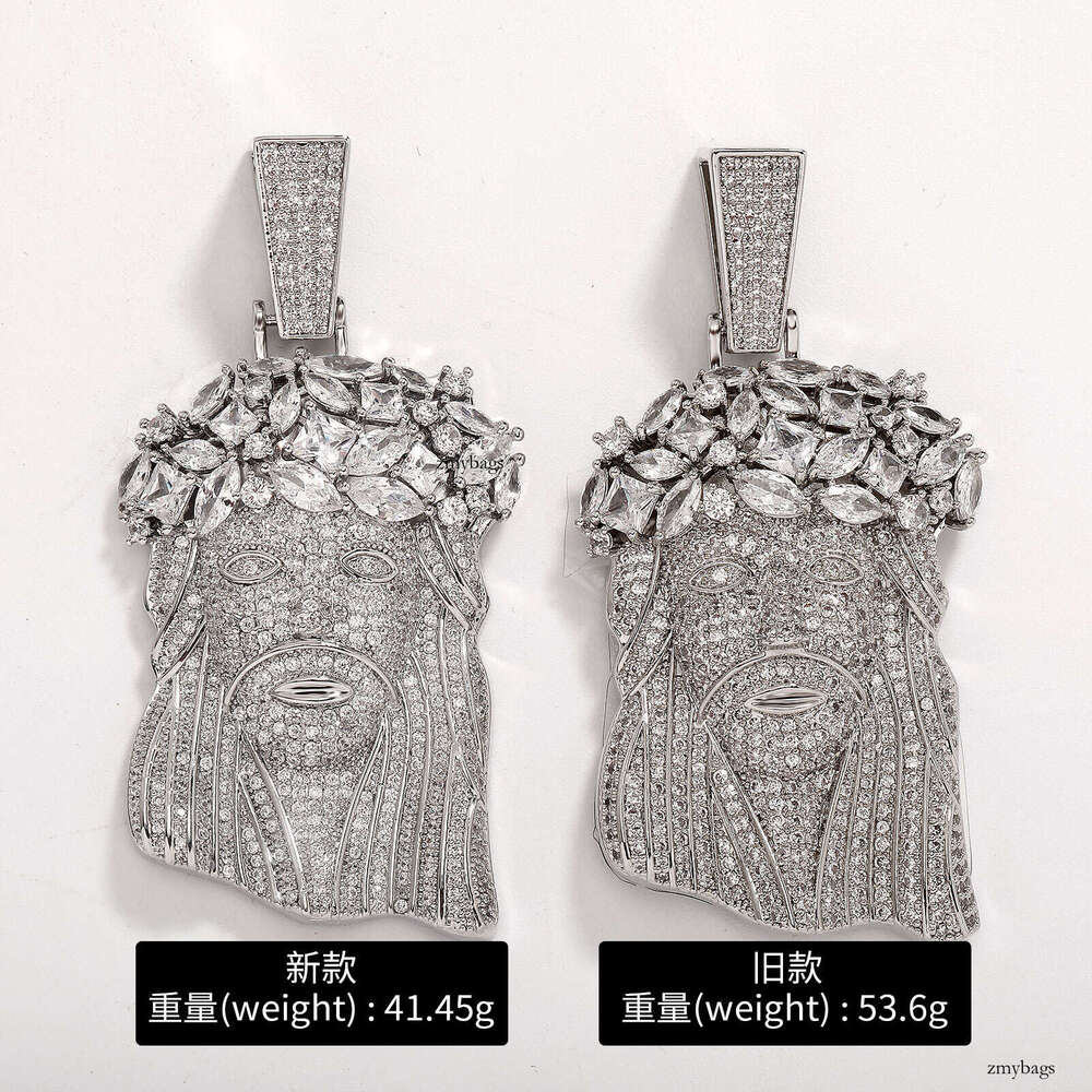 Hip Hop Full Dia Sterling Silver Moissanite chain Head High-end Personality Jewelry Necklace Men's Pendant