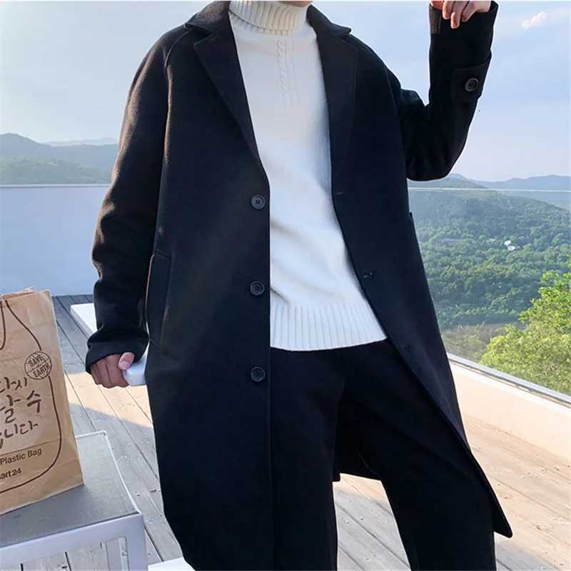 2025 Men Korean Fashion Winter Jacket Coats Wool Coat Mens Oversized Harajuku Overcoat Male Japanese Streetwear Jackets XJ250809