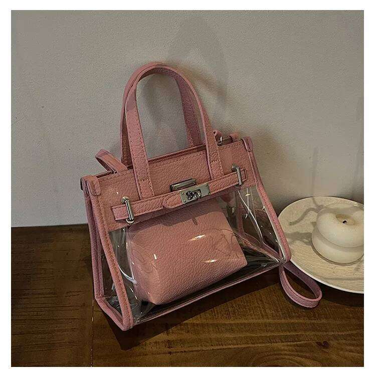 Luxury Handbag Jelly Tote See Through Shoulder Purse For Women Summer Clear Crossbody Bag With Adjustable Strap Handbag