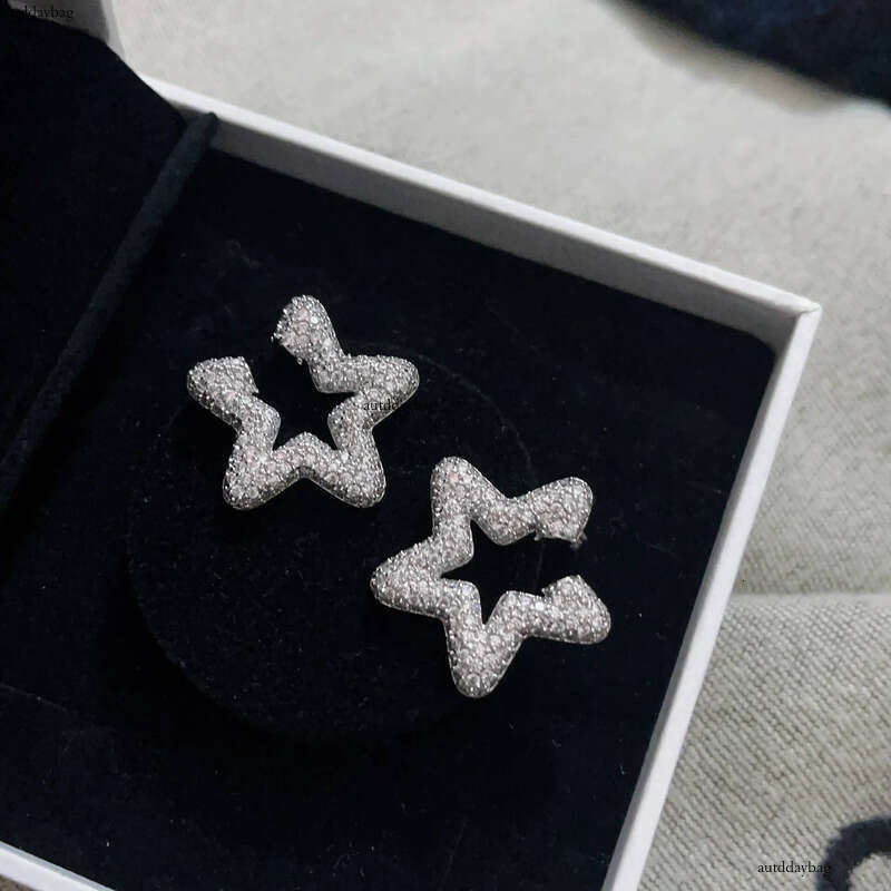 2025 Choucong Korean Ins Top Sell Jewelry Sterling Sier Pave White 5A Cubic Zircon CZ Dia Party Elegant Lady Women Star Stud Earring Gift