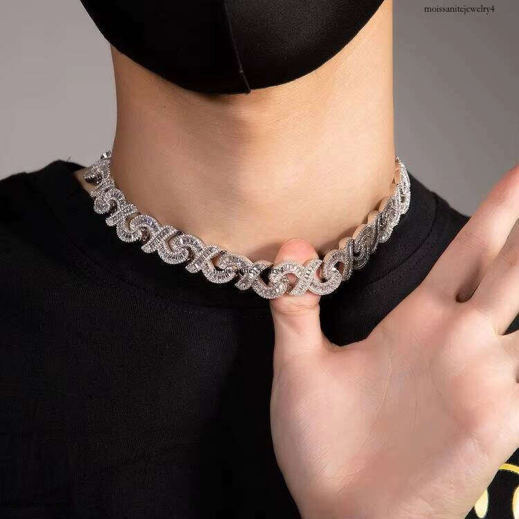 RTS Low Price Gold Plated 15mm Copper 3A+ CZ Cubic Zirconia Baguettes Dias Cuban Chain for Hip Hop Jewelry