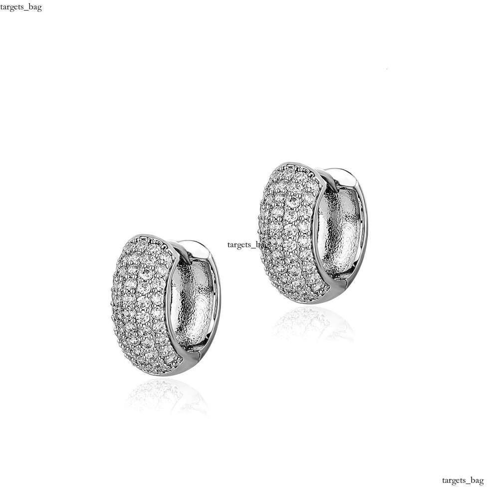 INS Hip-Hop Full Unisex Simple Versatile Stud Earrings High-End Sense Inlaid Dia Jewelry Accessories
