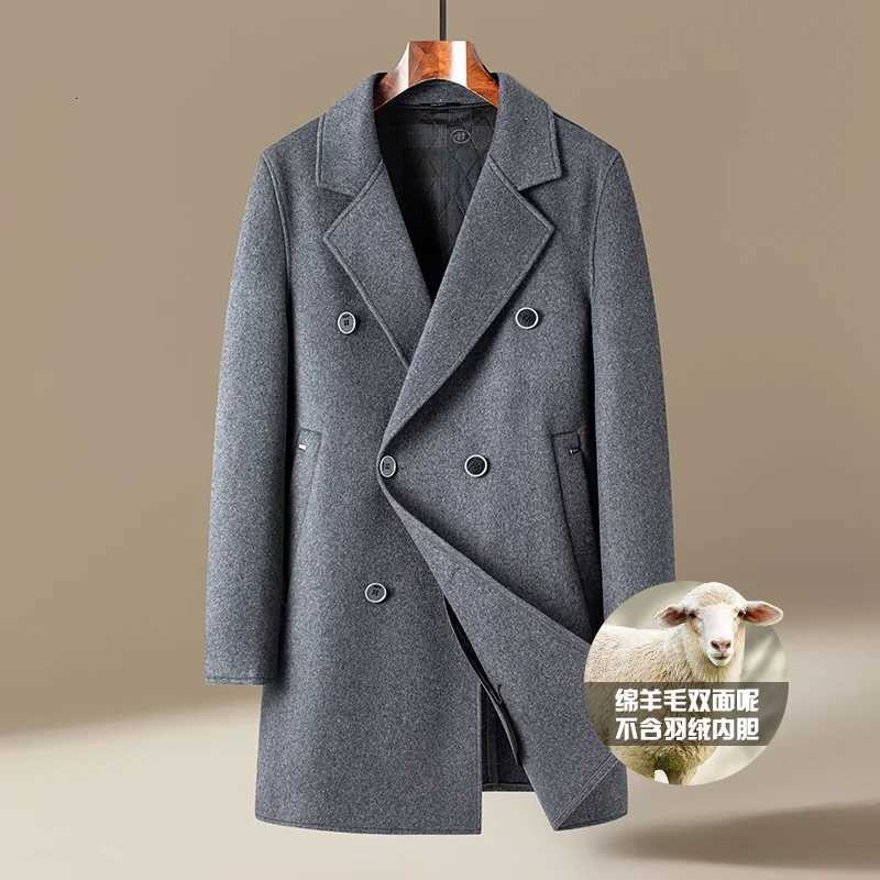 igh Quality 2025 Winter Mens Woolen Coat Business Casual Cotton-Thick Mid-Length Overcoat Outwear Warm Wool Windbreaker Jacket XJ250809