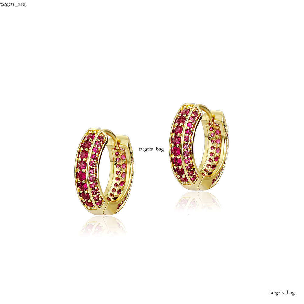 Hip Hop Three Row Zircon Round Unisex Personality Simple Stud Earrings Jewelry
