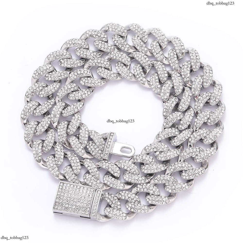 New 15mm Three Row Cuban Chain Full Dia Personality Trendy Men's Hip Hop Necklace