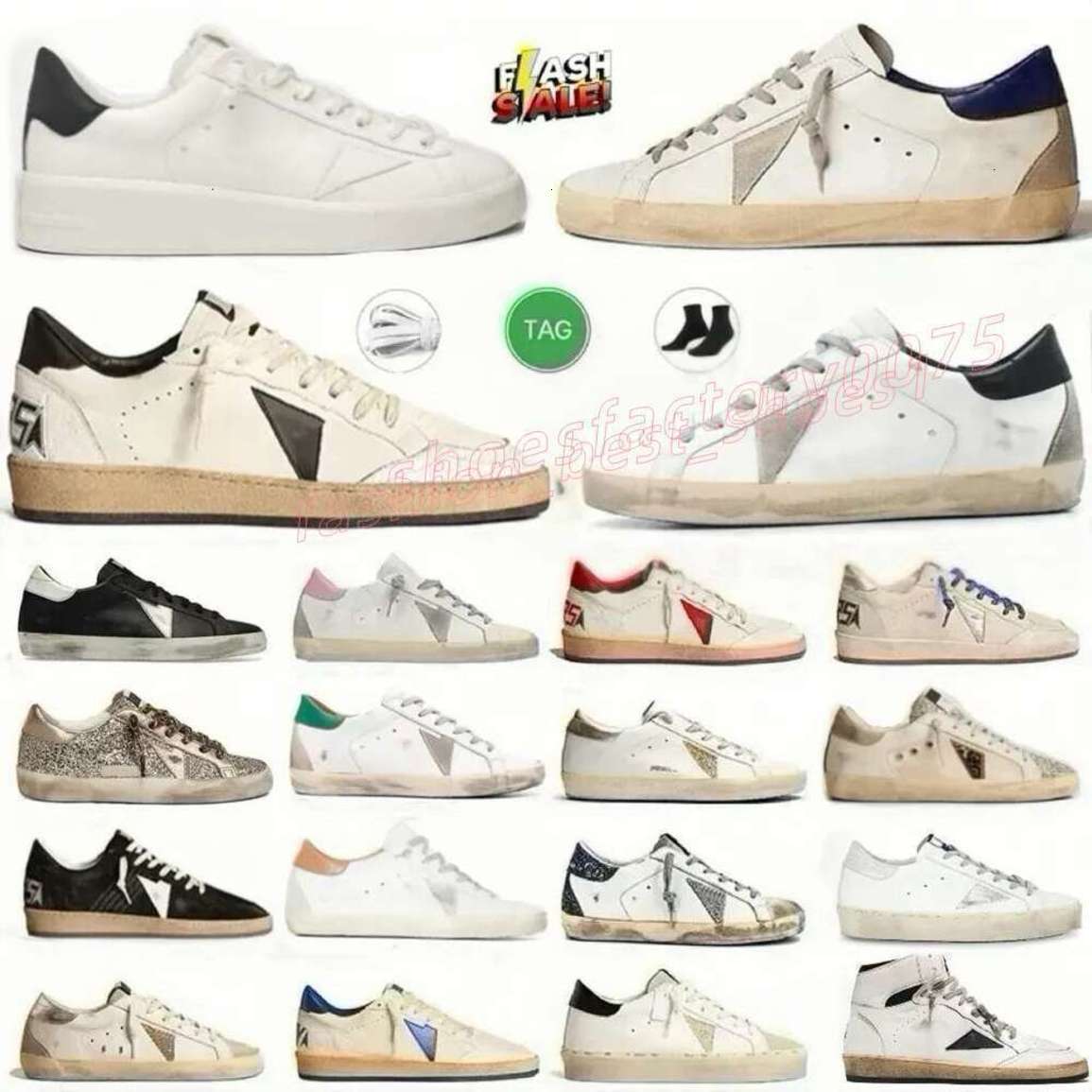 Chaussures de designer de qualité de qualité anciens mods super-star en cuir Italie Sale Pure-Star Marque Femmes Men Ball Casual Star Trainers Sn